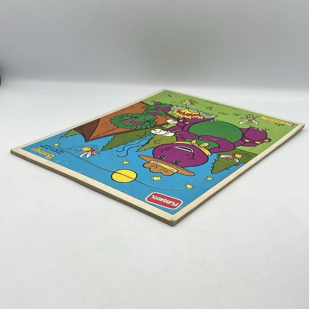 Vintage 1993 Playskool Barney Campfire Friends 6‎ Pc Puzzle Baby Bop USA Lyons